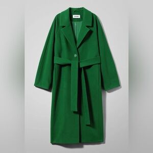 Weekday wool coat in bottle green